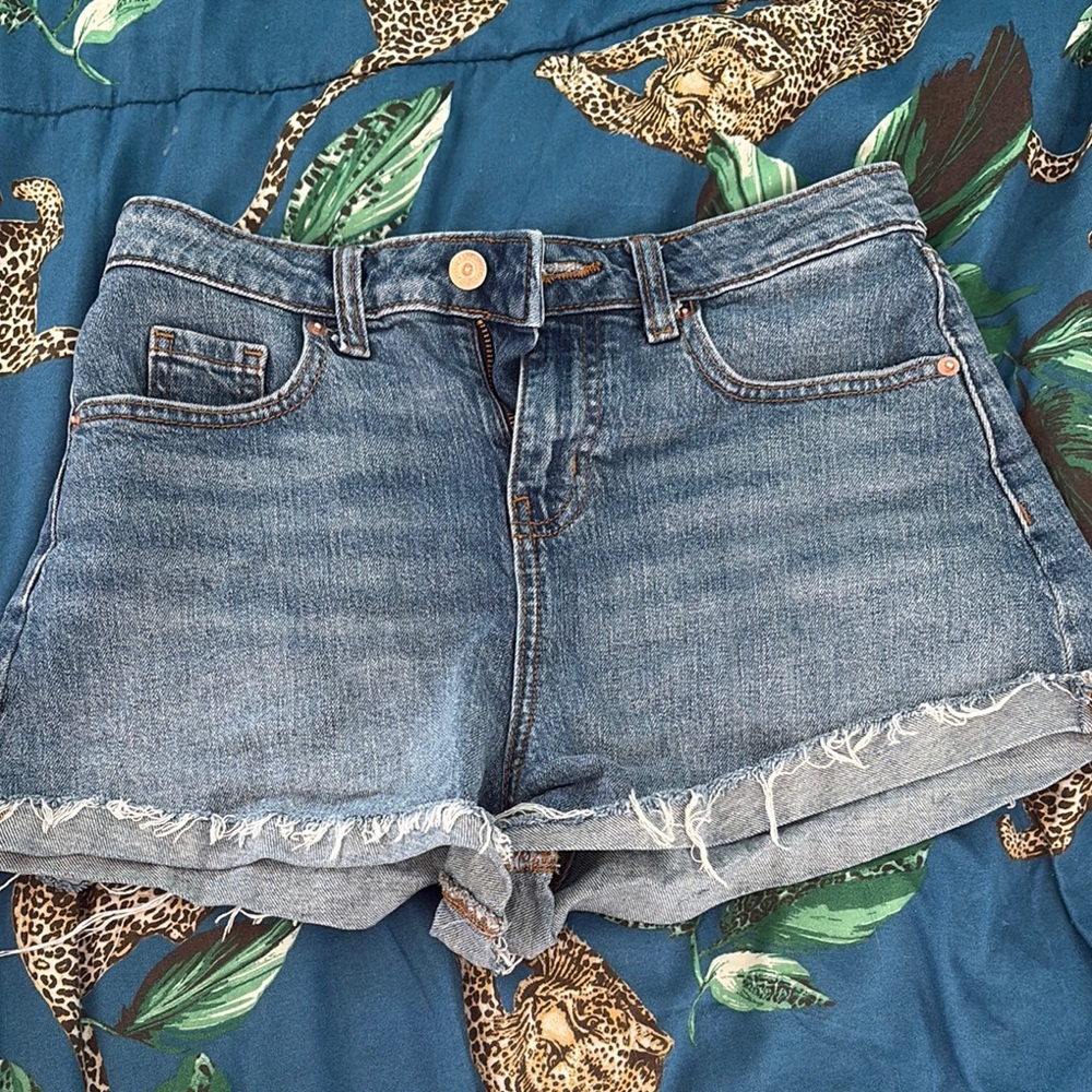 Wild Fable Blue Jean Shorts Frayed Hem